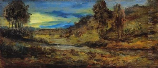 Dusk Oil Painting by Bertalan Szekely Von Adamos