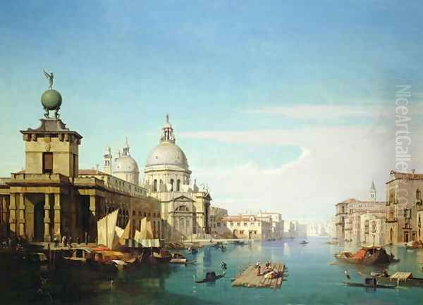 Entrance to the Grand Canal, Venice, with the Church of Santa Maria della Salute Oil Painting by Jules Romain Youant