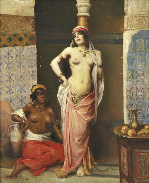 Harem Beauties Oil Painting by Henri Adriene Tanoux