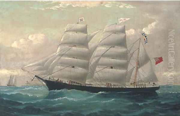 The barque Rock City calling for a pilot off Point Lynas, Anglesey Oil Painting by William H. Yorke