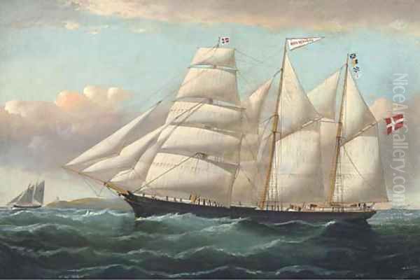 A pilot cutter running out to meet the Danish barquentine Mota Hermanos Oil Painting by William H. Yorke