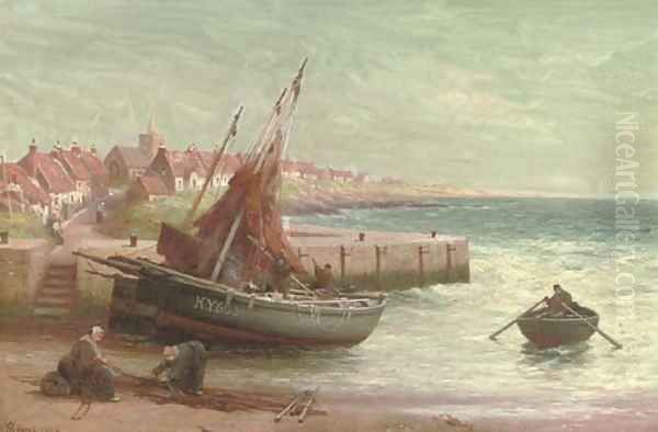 Preparing the nets Oil Painting by Alexander Young