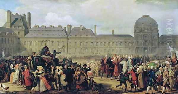 The Announcement of the signing of the Treaty of Versailles in 1783, 1837 Oil Painting by Anton van Ysendyck