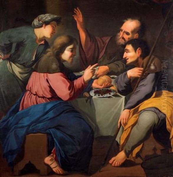 Les Pelerins D'emmaus Oil Painting by Jean Tassel