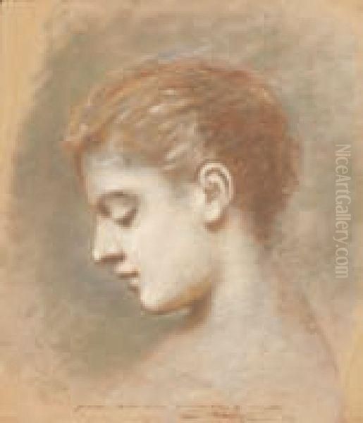 Portrait De Femme De Profil Oil Painting by Theodore Tchoumakoff