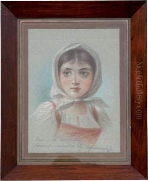 Portrait D'une Jeune Fille Oil Painting by Theodore Tchoumakoff