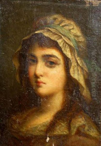 Portrait De Jeune Fille Oil Painting by Theodore Tchoumakoff