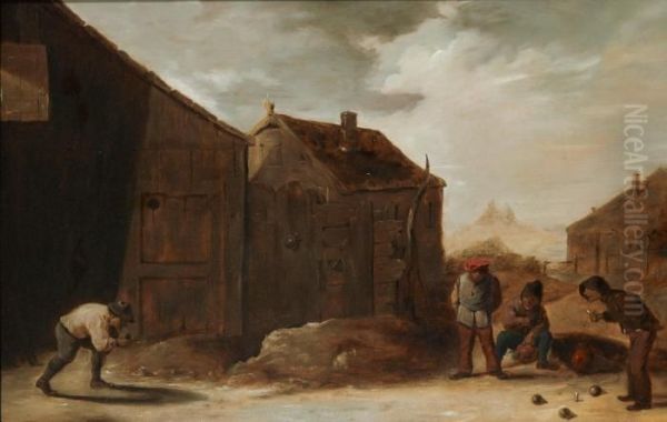 Kulspel Oil Painting by David The Elder Teniers