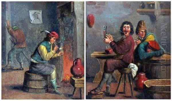 Tavern Interiors With Figures Oil Painting by David The Younger Teniers