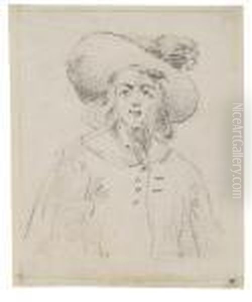 Study Of An Elegant Young Man In A Hat Oil Painting by David The Younger Teniers