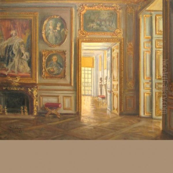 Dans Les Apartements Du Dauphin, Palais De Versailles Oil Painting by Charles Henry Tenre