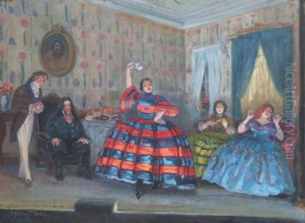 Flamenco Oil Painting by Charles Henry Tenre