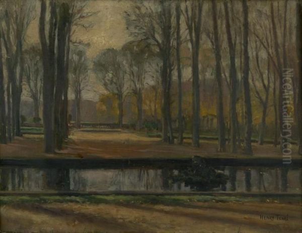 Herbst Im Park Von Fontainebleau Oil Painting by Charles Henry Tenre