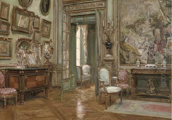 A French Salon Oil Painting by Charles Henry Tenre