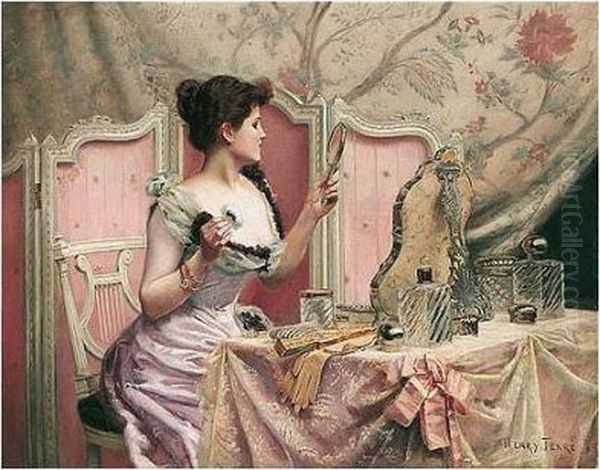 Femme Au Toilette Oil Painting by Charles Henry Tenre