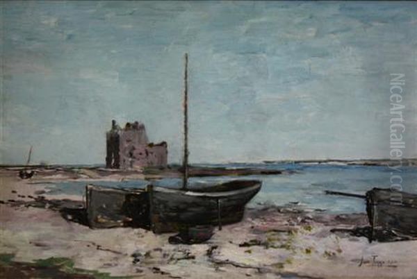 Beached Boats Oil Painting by John Terris