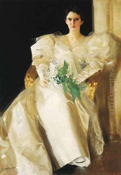 Portrait Of Mrs Eben Richards Oil Painting by Anders Zorn