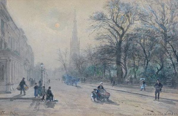 Onslow Square, London Oil Painting by Pierre-Henri-Theodore Tetar van Elven