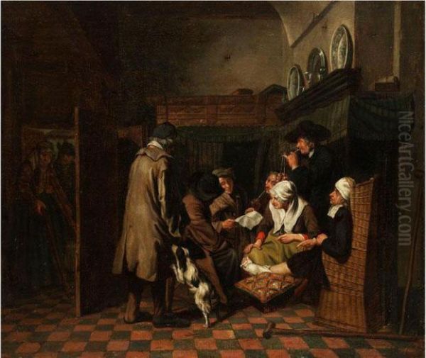 Die Verlesung Eines Briefes Oil Painting by Josef Horemans Younger The Jan