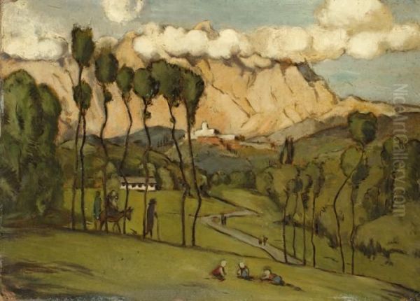 Die Berge Von Carrara Oil Painting by Hans Thoma