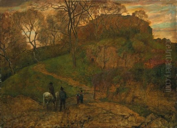 Landschaft Bei Viterbo Oil Painting by Hans Thoma