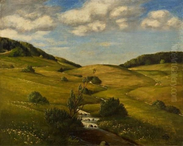 Landschaft Im Schwarzwald Oil Painting by Hans Thoma