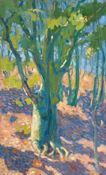 A Sunny Grove Oil Painting by Verner Thome