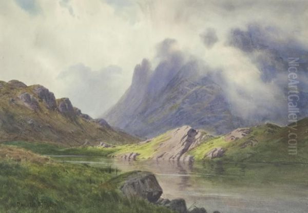 Great Gable From Sprinkling Tarn, Seathwaite Fell Oil Painting by Edward Horace Thompson