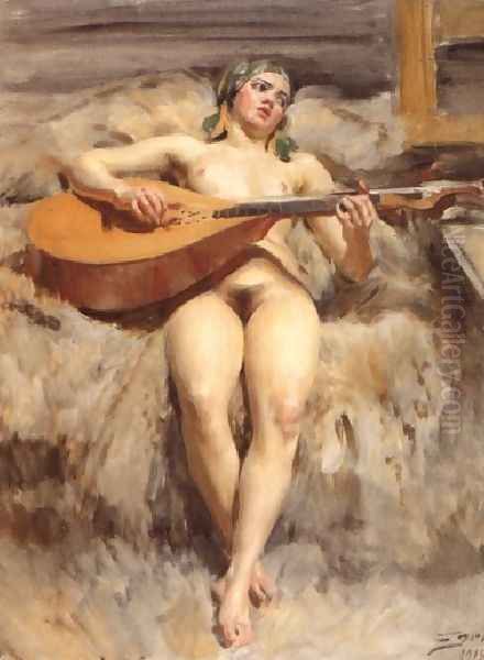 Ateljéidyll (Studio idyll) Oil Painting by Anders Zorn