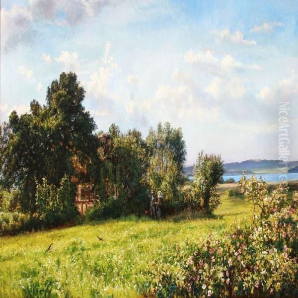 Bisholt Ved Horsens Bugt Oil Painting by Pauline Thomsen