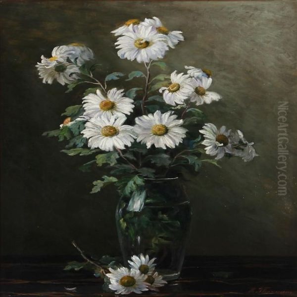 Still Life With Flowers In A Vase Oil Painting by Emmy Marie Caroline Thornam