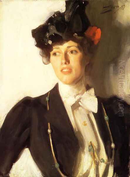 Martha Dana (or Mrs. William R. Mercer) Oil Painting by Anders Zorn