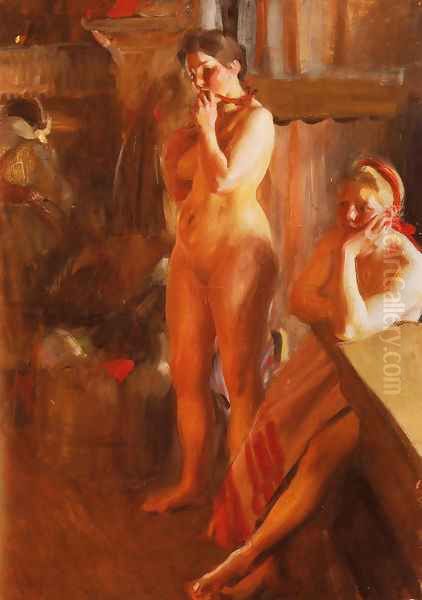 Eldsken Oil Painting by Anders Zorn