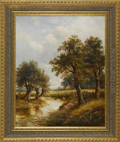 Rural River Landscape. Oil Painting by Joseph Thors