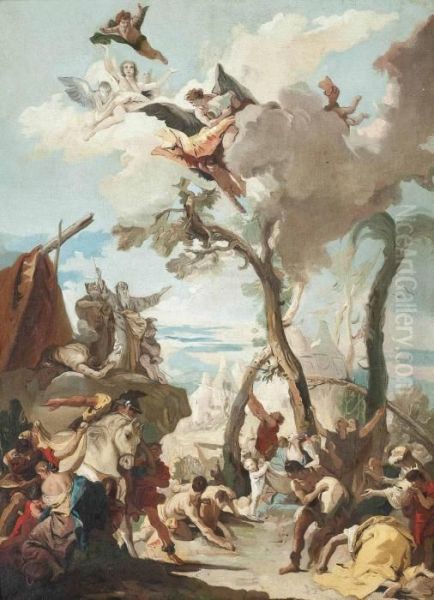 The Gathering Of Manna Oil Painting by Giovanni Battista Tiepolo