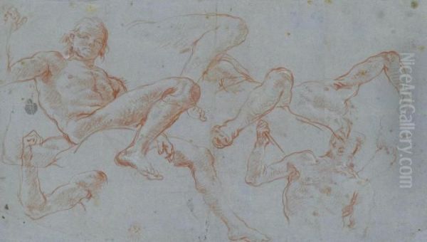 Figure Studies For The Fresco 
Ceiling Over The Neumann Staircase In The Residenz, Wurzburg Oil Painting by Giovanni Battista Tiepolo