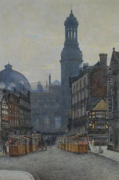 Royal Exchange Manchester Oil Painting by Francis Browne Tighe