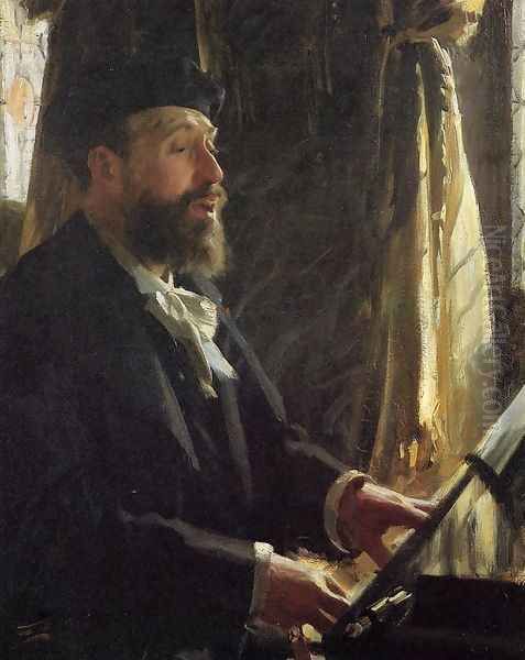 A Portrait of Jean-Baptiste Faure Oil Painting by Anders Zorn