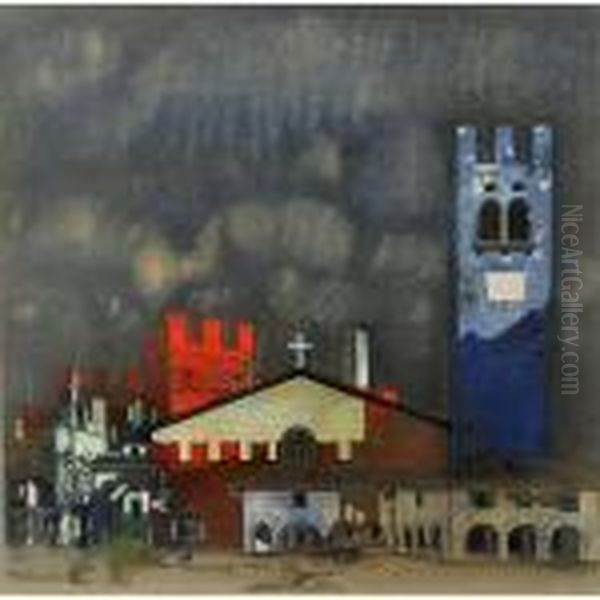 Chiesa E Torri Oil Painting by Vittorio Thummel Timmel