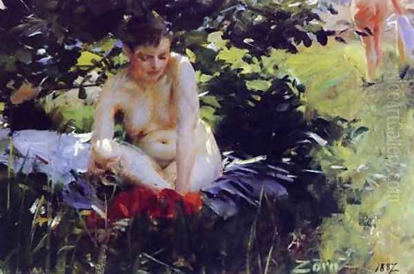 Red Stockings Oil Painting by Anders Zorn