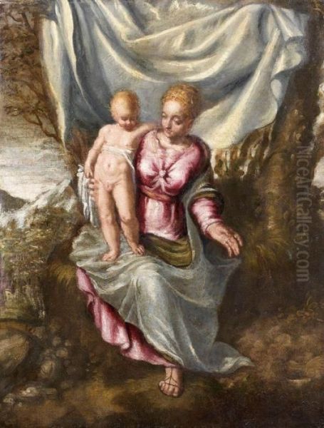 Vierge Oil Painting by Domenico Tintoretto