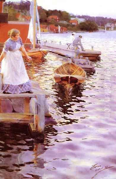 Vigskvalp Oil Painting by Anders Zorn