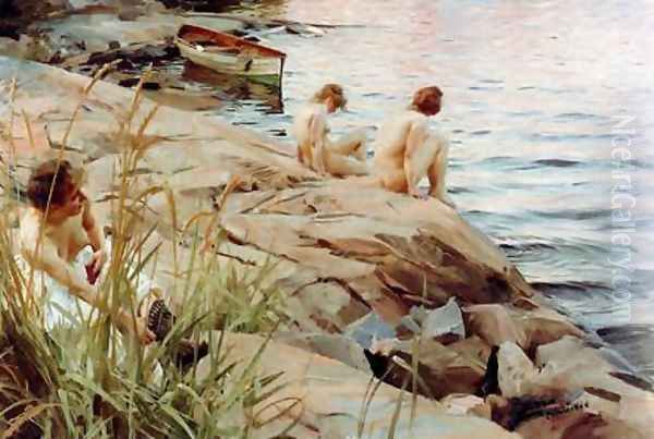 Out Oil Painting by Anders Zorn