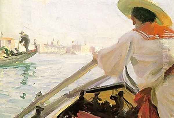 In my Gondola Oil Painting by Anders Zorn