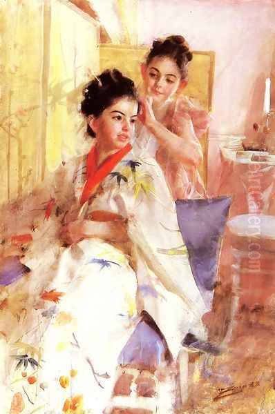 Froknarna Salomon (The misses Salomon) Oil Painting by Anders Zorn