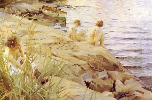 Ute (Out) Oil Painting by Anders Zorn