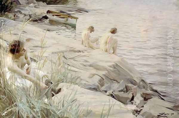 Bathing Girls Oil Painting by Anders Zorn