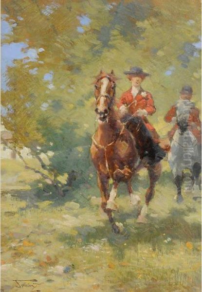 In Carrozza Nel Bosco Oil Painting by Alfredo Tominz