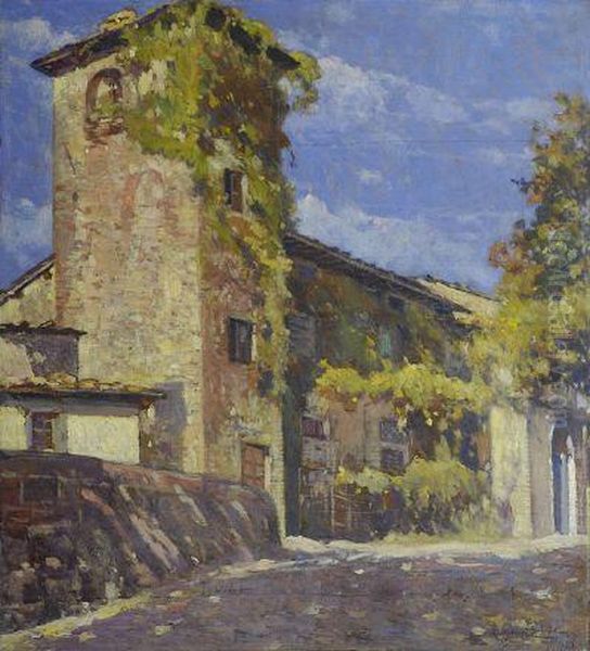 La Vecchia Torre Oil Painting by Ludovico Tommasi