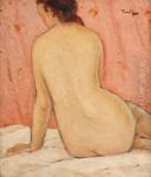 Nud Vazut Din Spate Oil Painting by Nicolae Tonitza